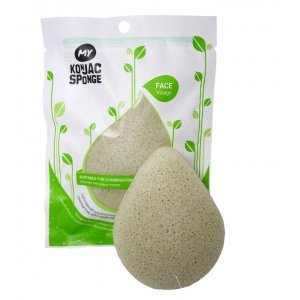 All Natural Fiber French Green Clay Facial Sponge (Light Green)