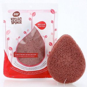 All Natural Fiber Volcanic Scoria Facial Sponge (Red Clay)