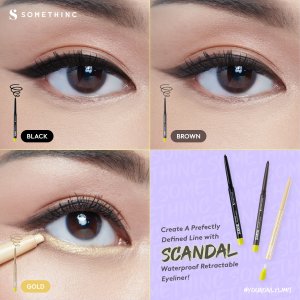 SCANDAL Waterproof Retractable Eyeliner - Dark Choco