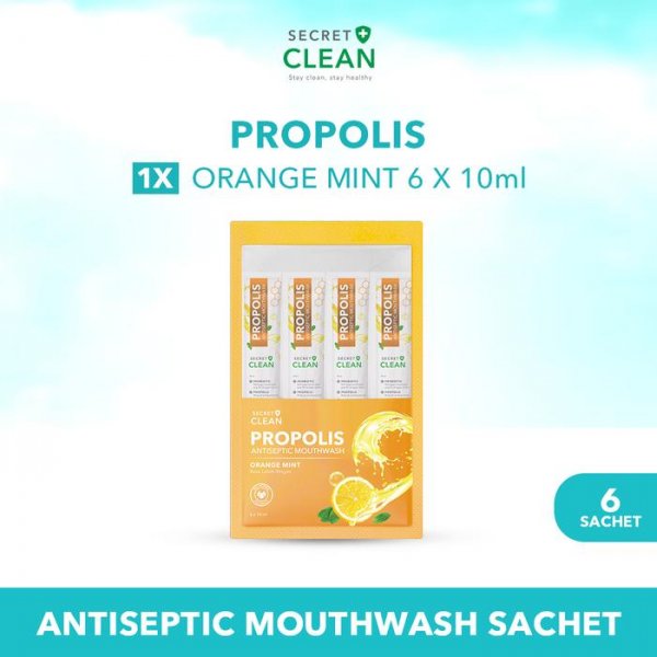 Propolis Antiseptic Mouthwash Orange Mint Sachet (6X10ml)